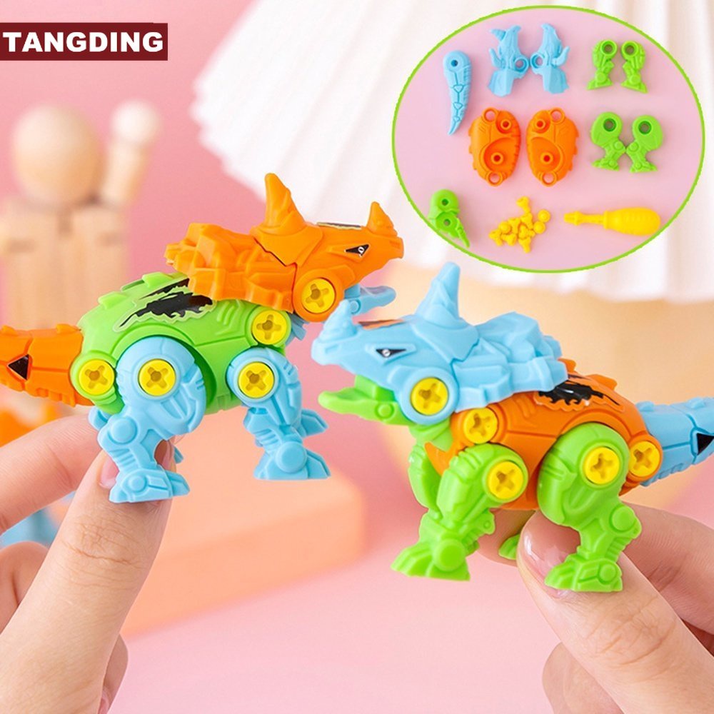 【COD Tangding】Mainan Rakitan Kombinasi Dinosaurus Tyrannosaurus Deformation Diy Untuk Edukasi Anak