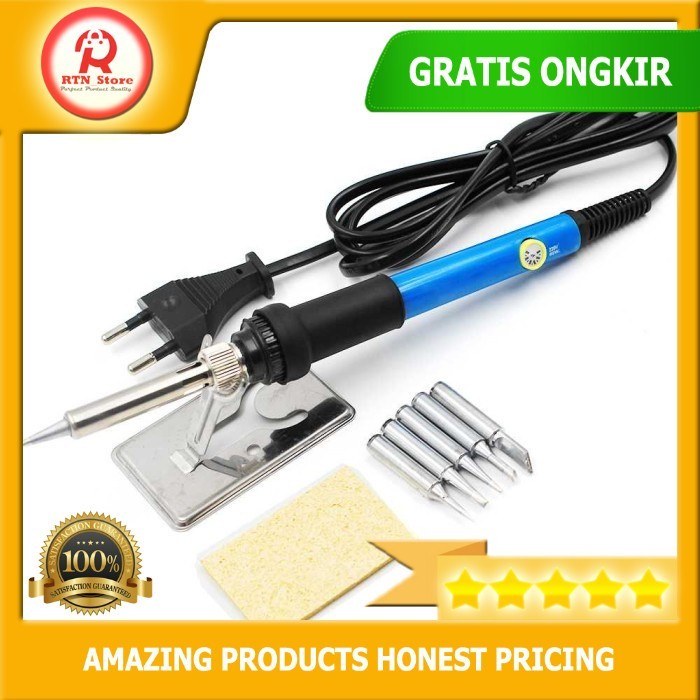 Solder Listrik Iron Adjustable Temperature 60W Alat Las Solder Listrik