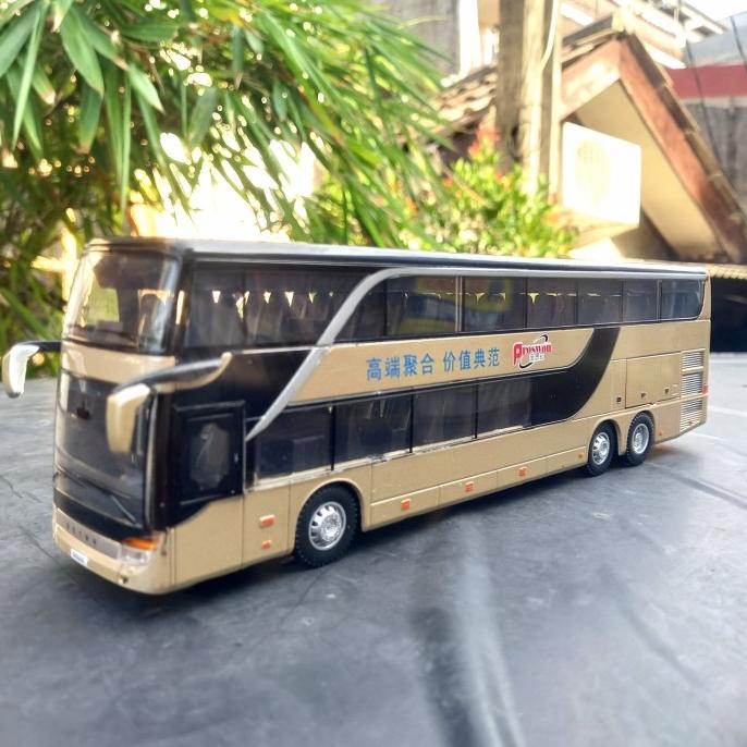diecast bus miniatur bis tingkat double decker besi