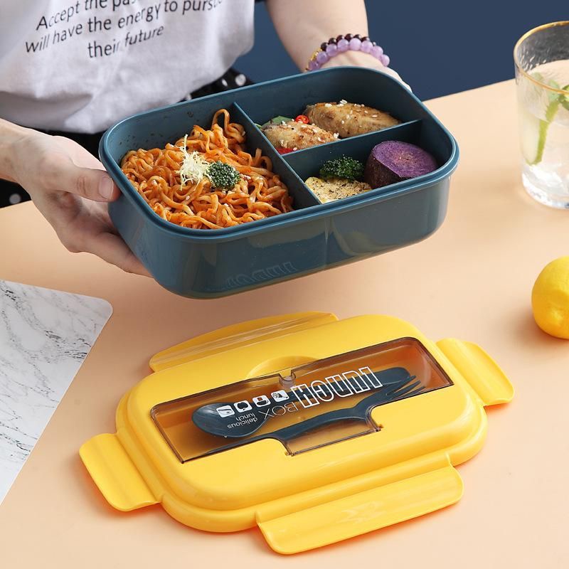 LUNCH BOX TEMPAT MAKAN 3 SEKAT PLUS SENDOK DAN GARPU