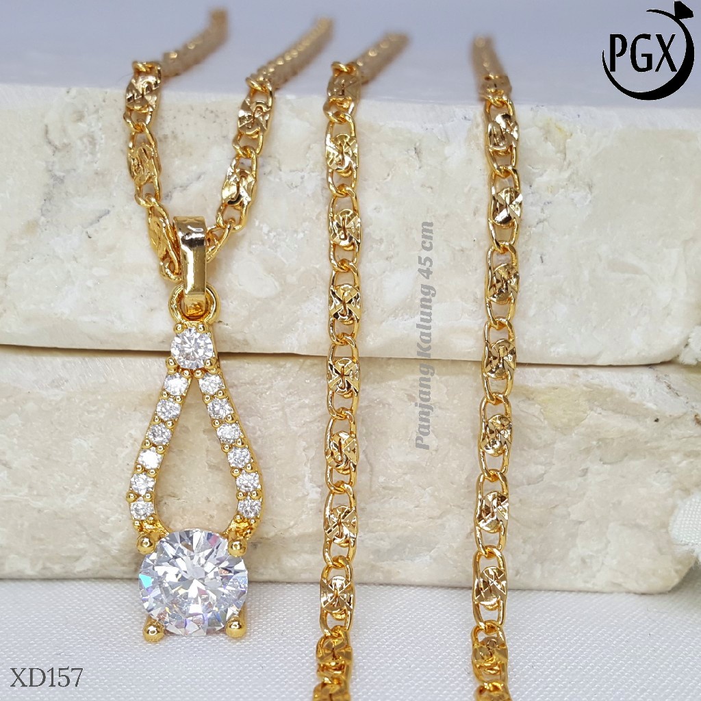 PGX Kalung Wanita Xuping Aksesoris Fashion Perhiasan Lapis Emas XD157