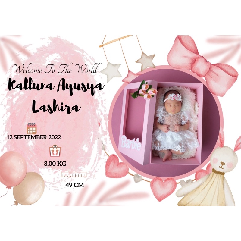 CUSTOM BABY BORN // KADO LAHIRAN // baby photo // cetak foto bayi // biodatabayi