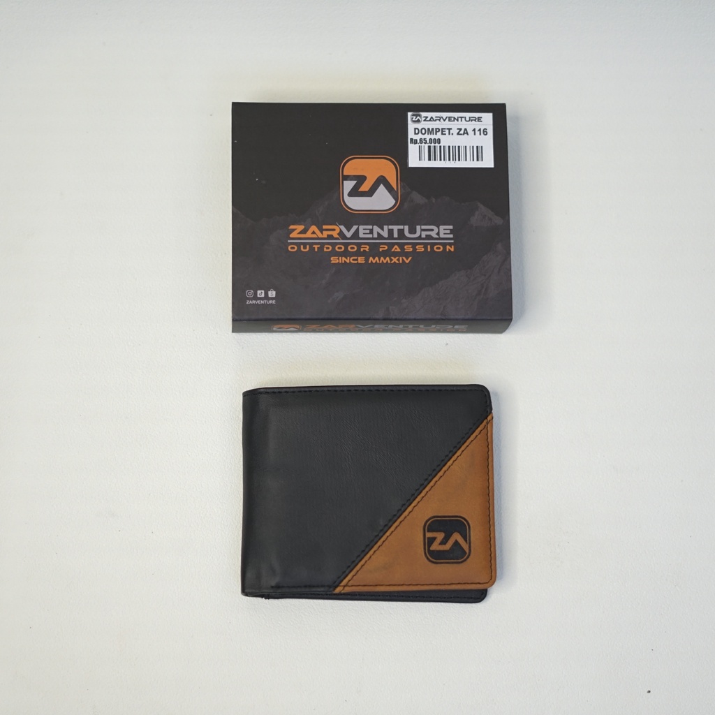 DOMPET LIPAT PRIA ZA-116 KULIT SINTETIS PVC  HORIZONTAL BLACK BROWN