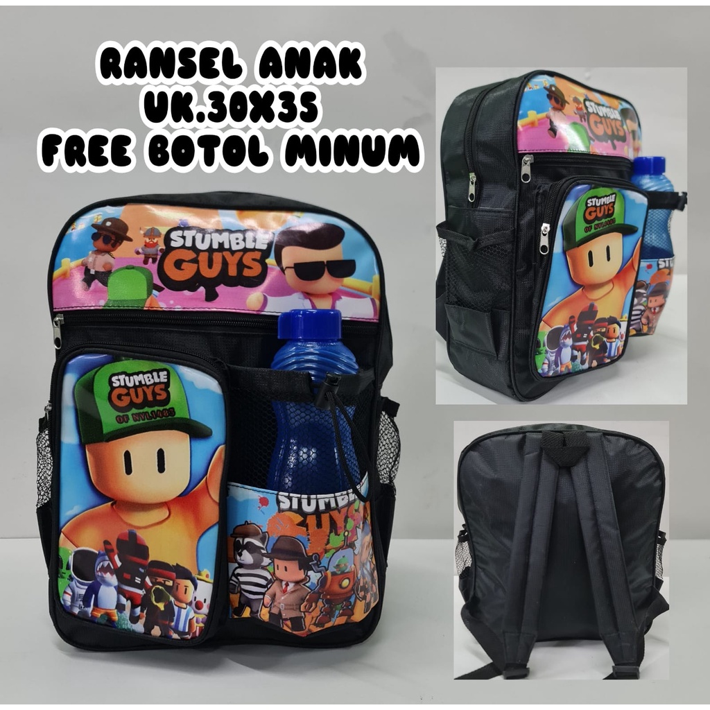 PREMIUM Tas anak sekolah laki laki karakter kartun STUMBLE GUYS ransel terbaru 2022 bisa bayar di tempat ( COD )