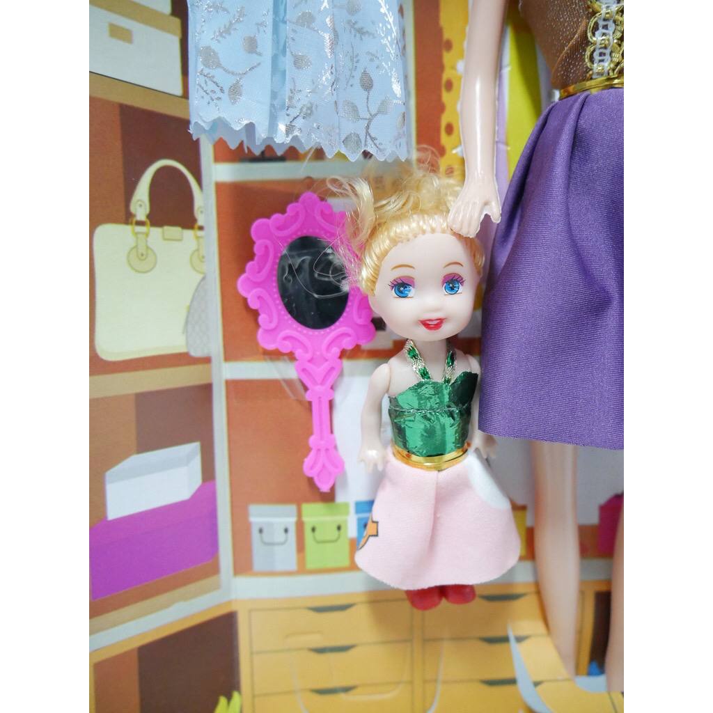 Boneka Baju Ganti dan Anak Boneka Dress Cantik