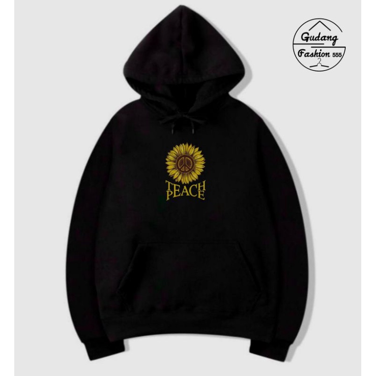 [GRATIS ONGKIR] HOODIE TEACH PEACE HITAM / HOODIE JUMPER PRIA DAN WANITA / HOODIE SWEATER TEACH PEAC