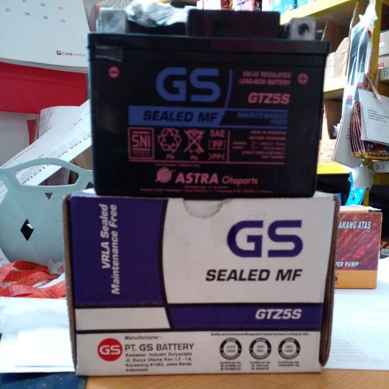 Jual Aki accu kering GTZ 5S GS astra asli | Shopee Indonesia
