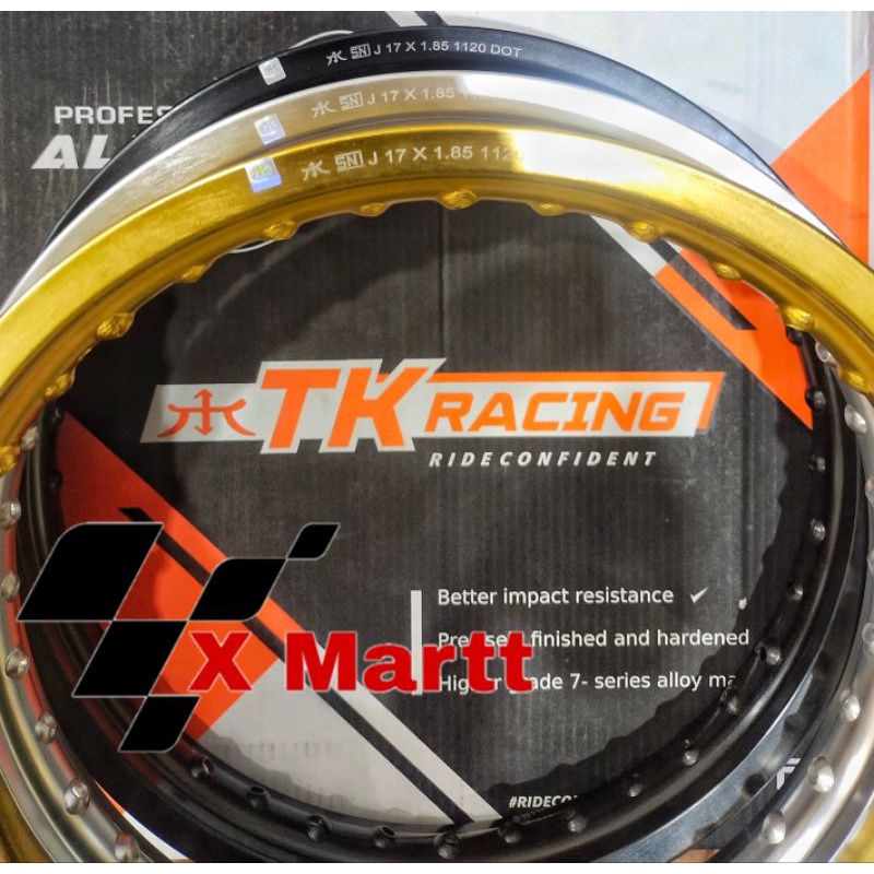 Velg Jari Jari 185 Ring 17 TK Racing Hole 36 WM Hitam , Silver , Gold