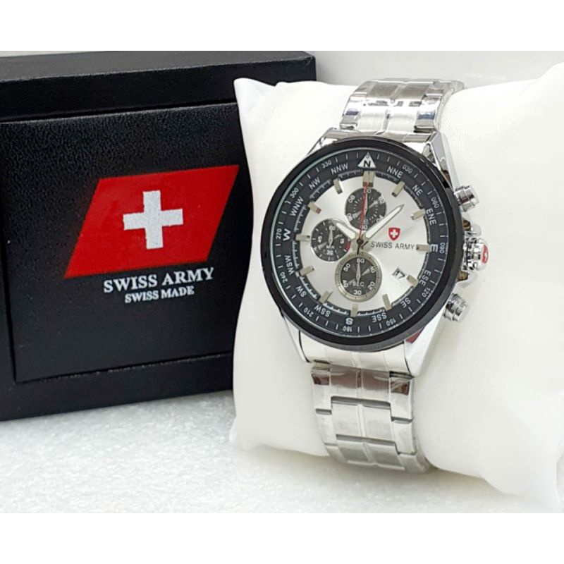 Jam Tangan Swist Army 8679 Pria Stainliss Steel Warna Pilihan Kesukaan