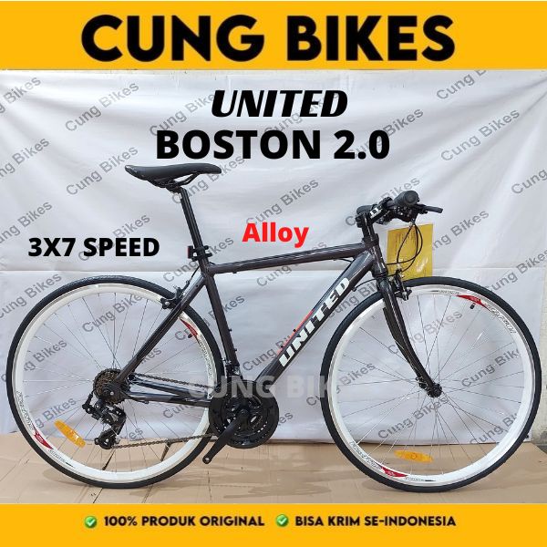 Sepeda Balap Road bike UNITED BOSTON 2.0 700C frame Alloy garansi resmi 5 tahun