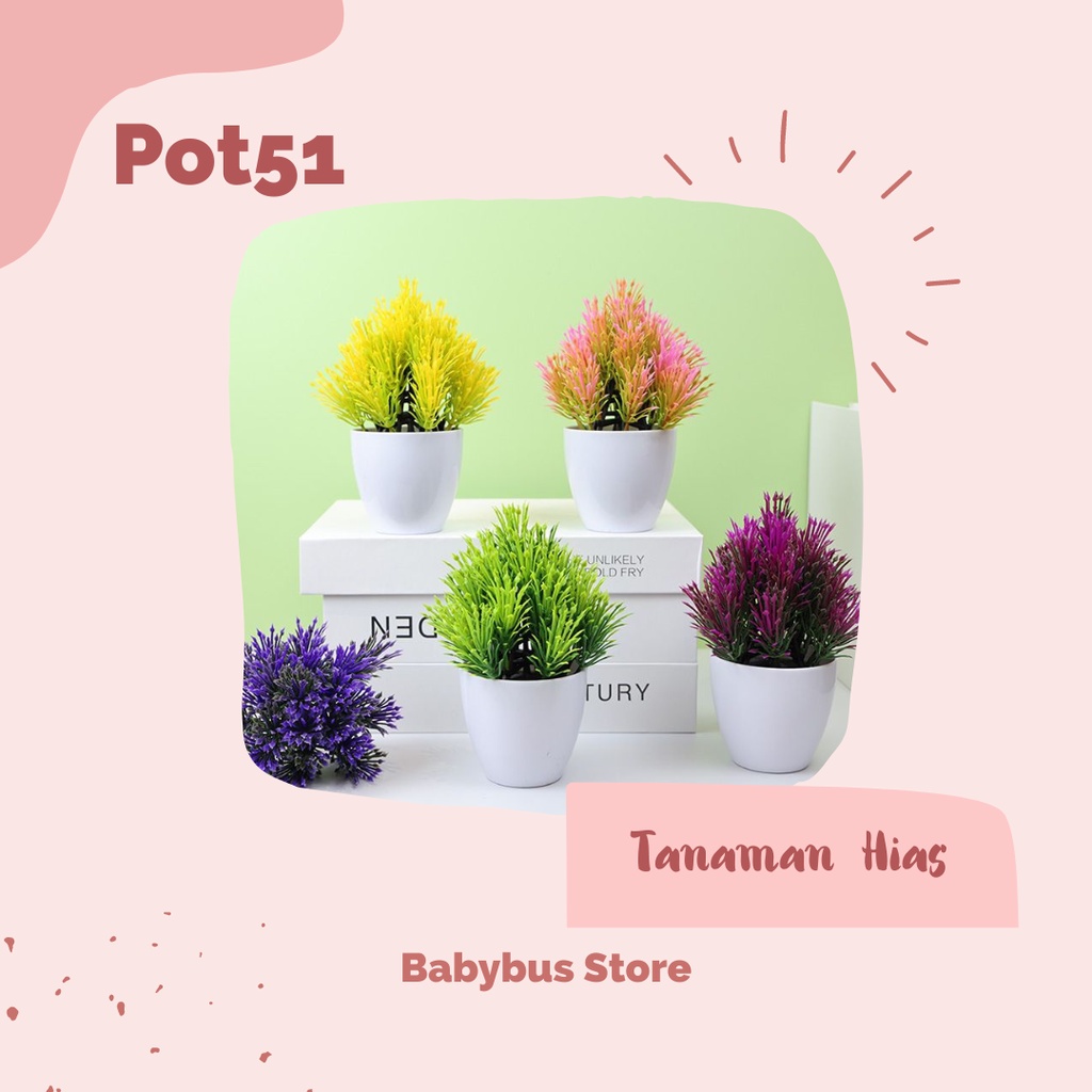 BBS Pot51 Tanaman Hias Bonsai Bunga Hias Plastik Warna Hiasan Dekorasi Rimah Import Murah