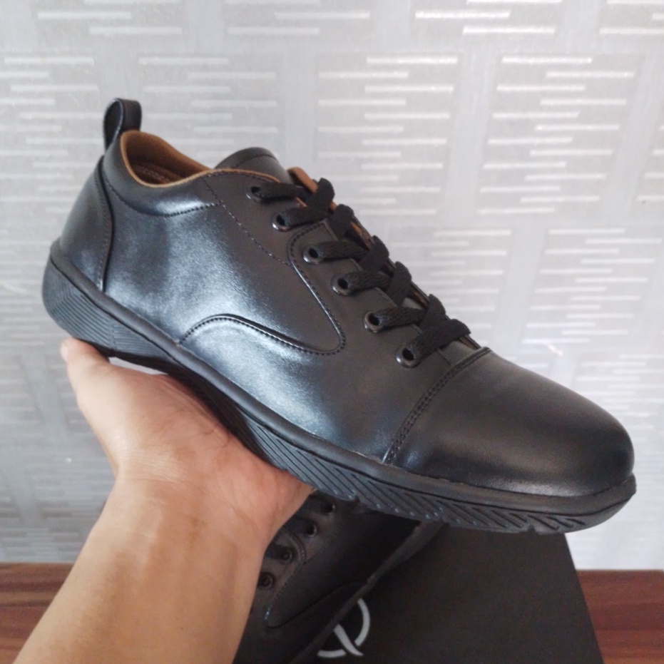 FRATELLO BLACK - Sepatu Pantofel Casual Kulit Original