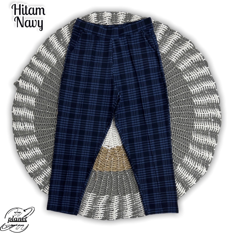 CELANA PANJANG WANITA MOTIF KOTAK KOTAK BIG SIZE JUMBO BAGGY TARTAN PANTS PINGGANG KARET BAHAN MELAR LUNA PANTS SEMI LEGGING COD BAYAR DITEMPAT