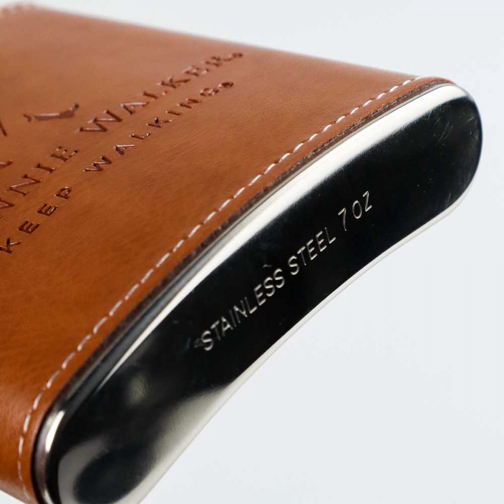 Botol Minum Set Stainless Flask Leather 7 Oz Dengan Sloki Dan Corong