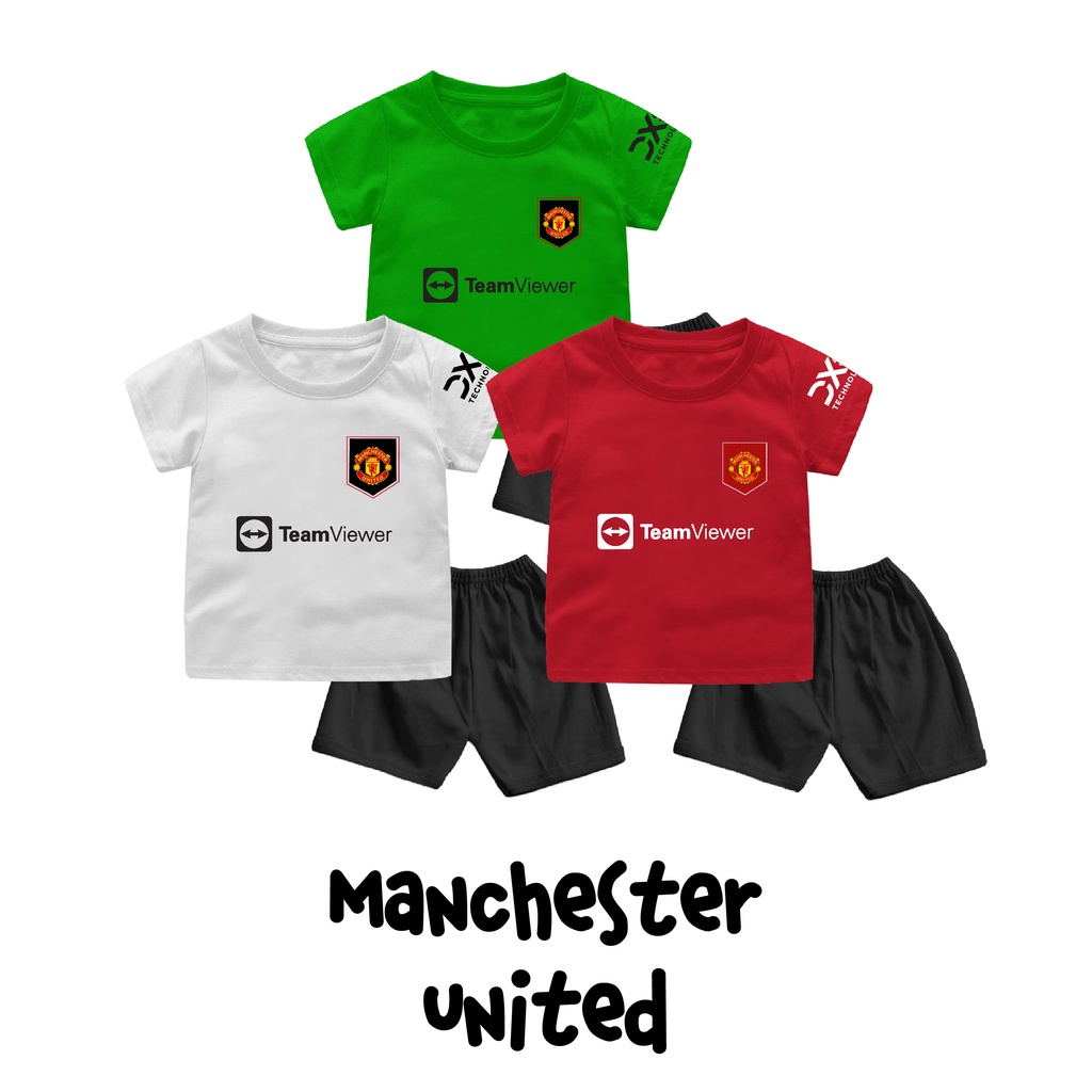Setelan Kaos Bola Liga Inggris Gratis Tambah Nama Untuk Anak dan Bayi Bahan Katun Combed 30s