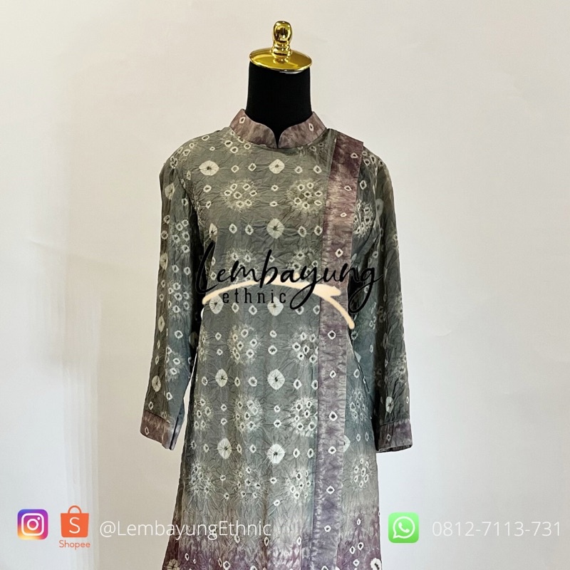 Lembayung Ethnic Set Jumputan 2 Tone Wanita