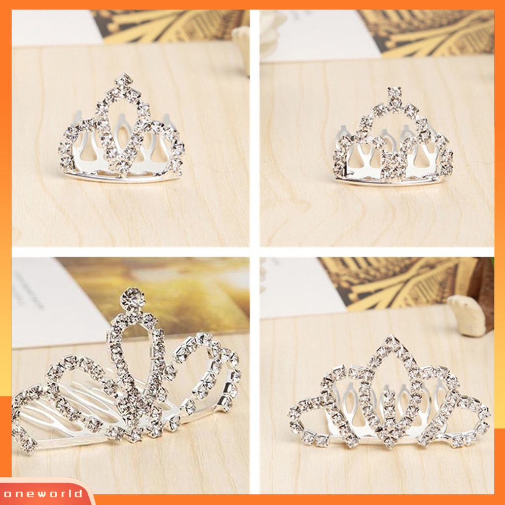|Onewo Dress Mini Lengan Pendek Untuk Wanita| Jepit Rambut Bentuk Mahkota Tiara Princess Aksen Berlian Imitasi Untuk Anak Perempuan