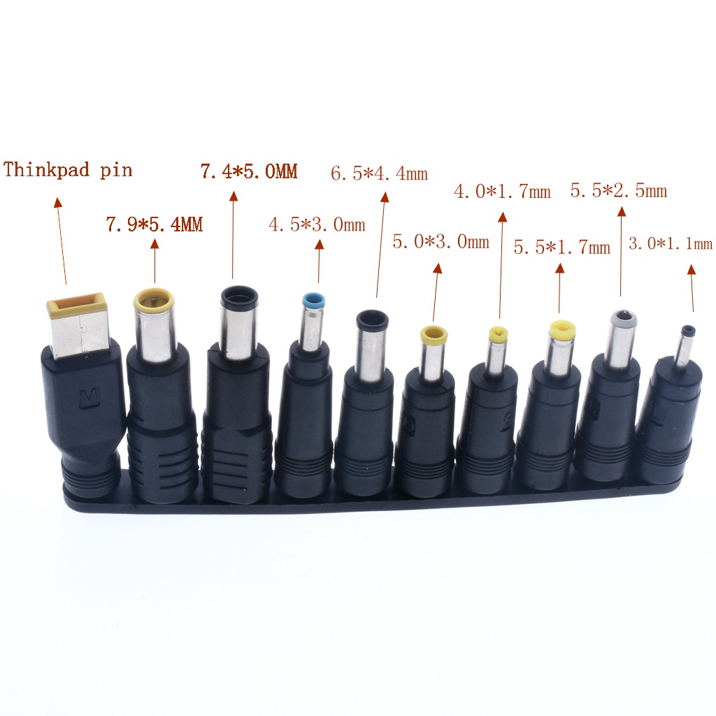 【10 in 1】Charger Connectors Power Adapter Conversion Head/Universal Laptop DC Power Supply Adapter Connector Plug/Jack DC Adaptor Converter Untuk Laptop