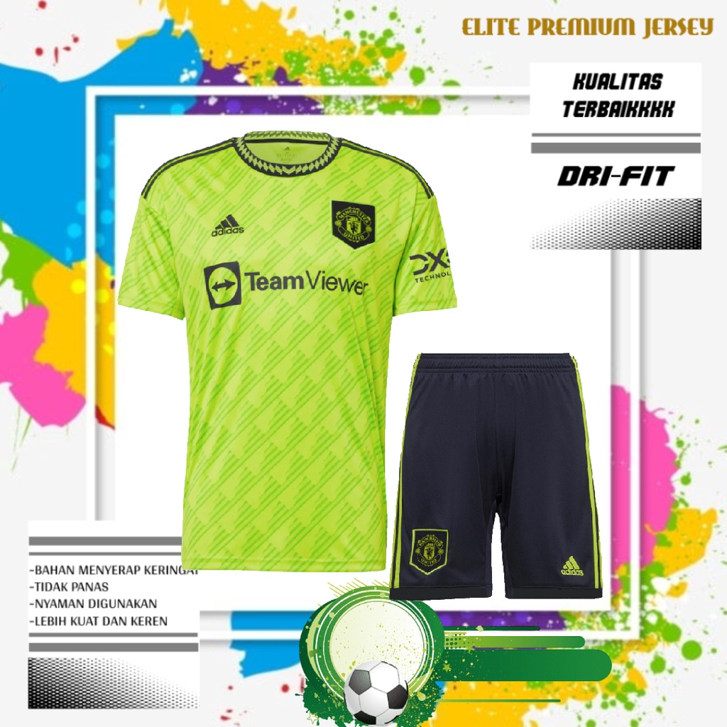 SETELAN JERSEY & CELANA BOLA MU 3RD 2022/2023 GRADE ORI | BAJU DAN CELANA MU 3RD TERBARU