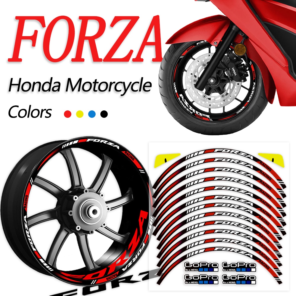 Honda Forza Reflektif Roda Stiker Tahan Air Hub Bergaris Aksesoris Motor Stiker untuk Honda Forza 125 250 300 350 750 MF13 2022 2021