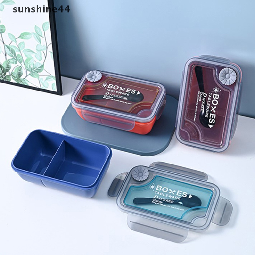 Sunshine Kotak Makan Bento Portable Bentuk Persegi Panjang Anti Bocor, Bisa Untuk Microwave