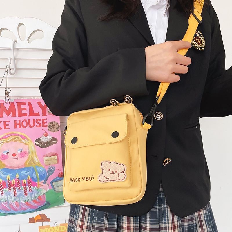 [BISA COD] S4565 Tas Canvas Tas Selempang Wanita Korea Sling Bag Perempuan Tahan Air Stylish