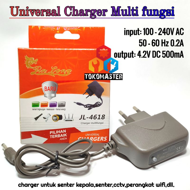 Charger Multi Fungsi Universal Charge Adaptor Cas Aneka Senter Headlamp emergency lamp surya luby dony mitsutama