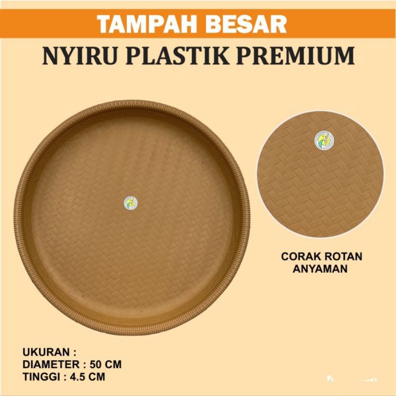 Tampah Besar 50 cm model rotan  anyaman plastik / Taktakan tumpeng / nampan tumpeng   /Nyiru Plastik Premium Tabitha 50 CM