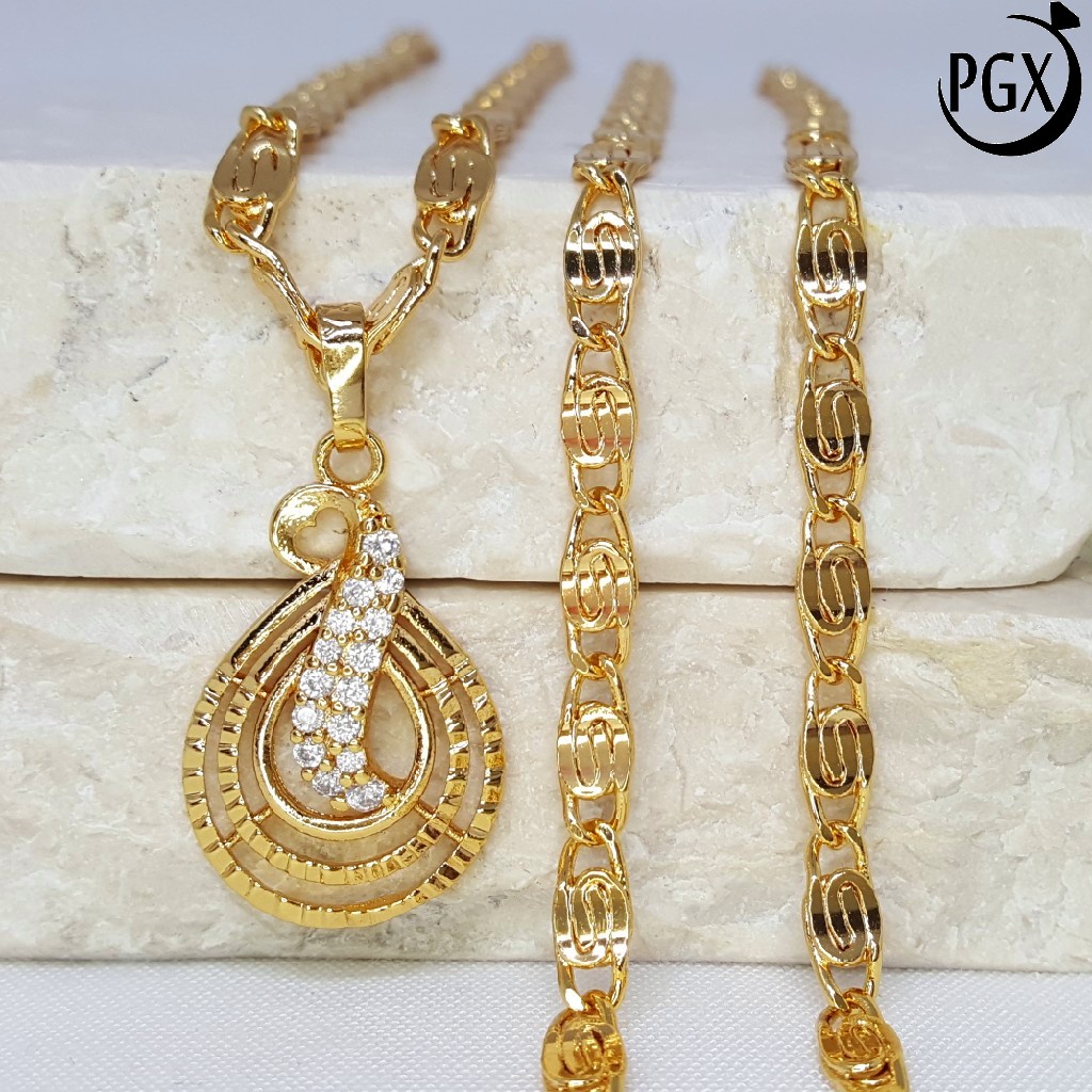 PGX Kalung Wanita Xuping Aksesoris Fashion Perhiasan Lapis Emas XD154