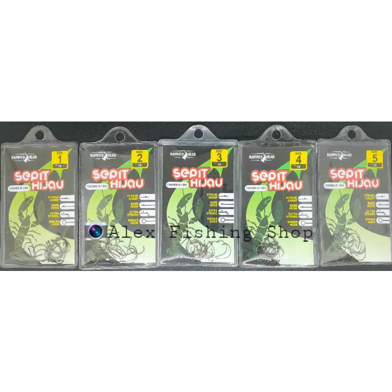 Mata Pancing Udang / Kail Udang Hammerhead Sepit Hijau