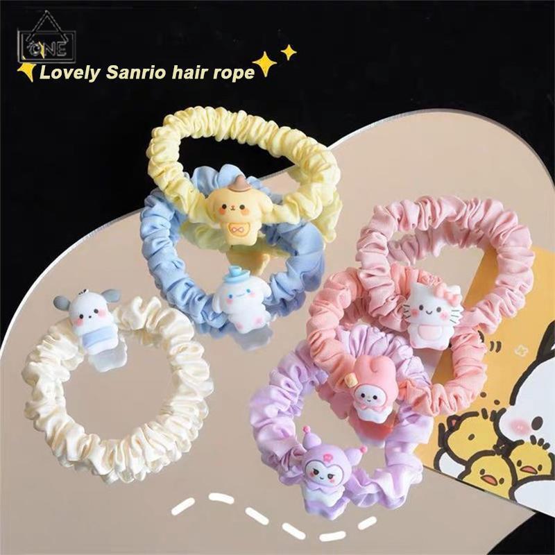 COD❤️Cincin Usus Kecil Kartun Anjing Cinnamoroll  Cincin Rambut  Gaya Manis Manis Lucu Tali Rambut-A.one