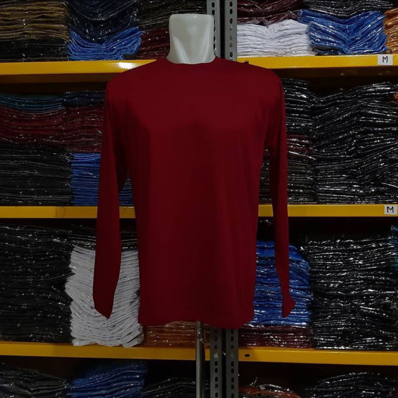 Kaos Polos Atasan Pria Lengan Panjang PE Soft || Kaos Polos Lengan Panjang Pria Termurah