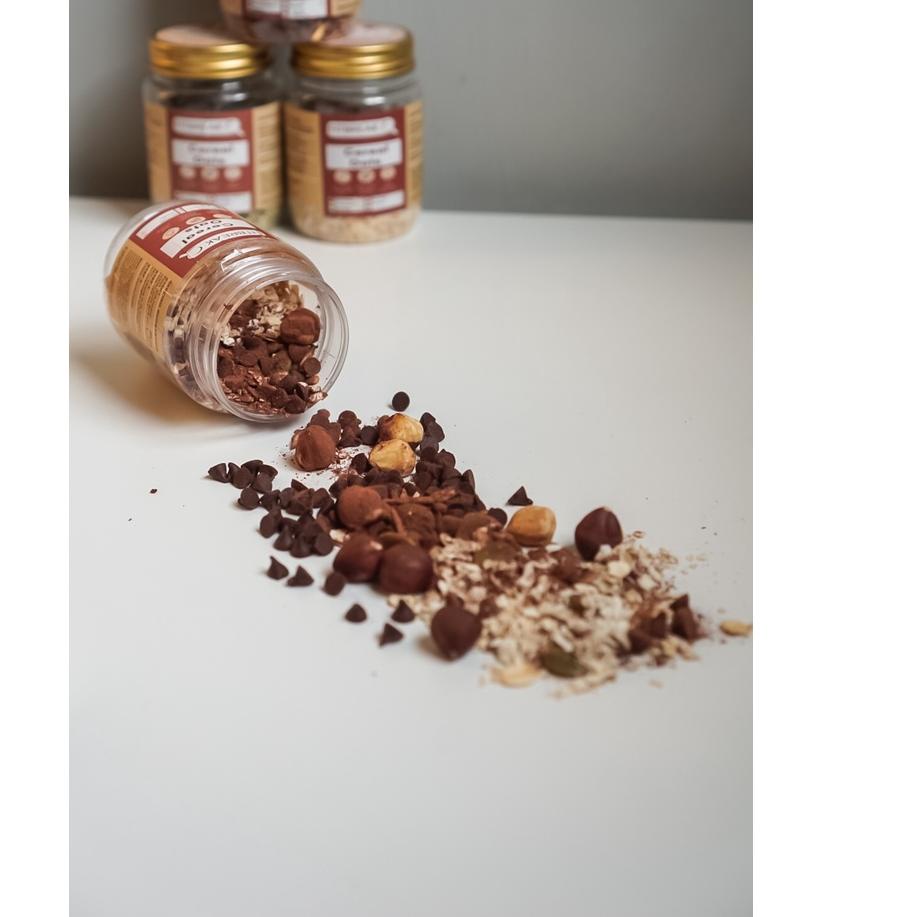 

coden4N8z--HAZELNUT Sereal Oats/DIY Overnight Oats/sarapan/snack/sehat FITBREAK/ cemilan diet oatmeal dark chocolate