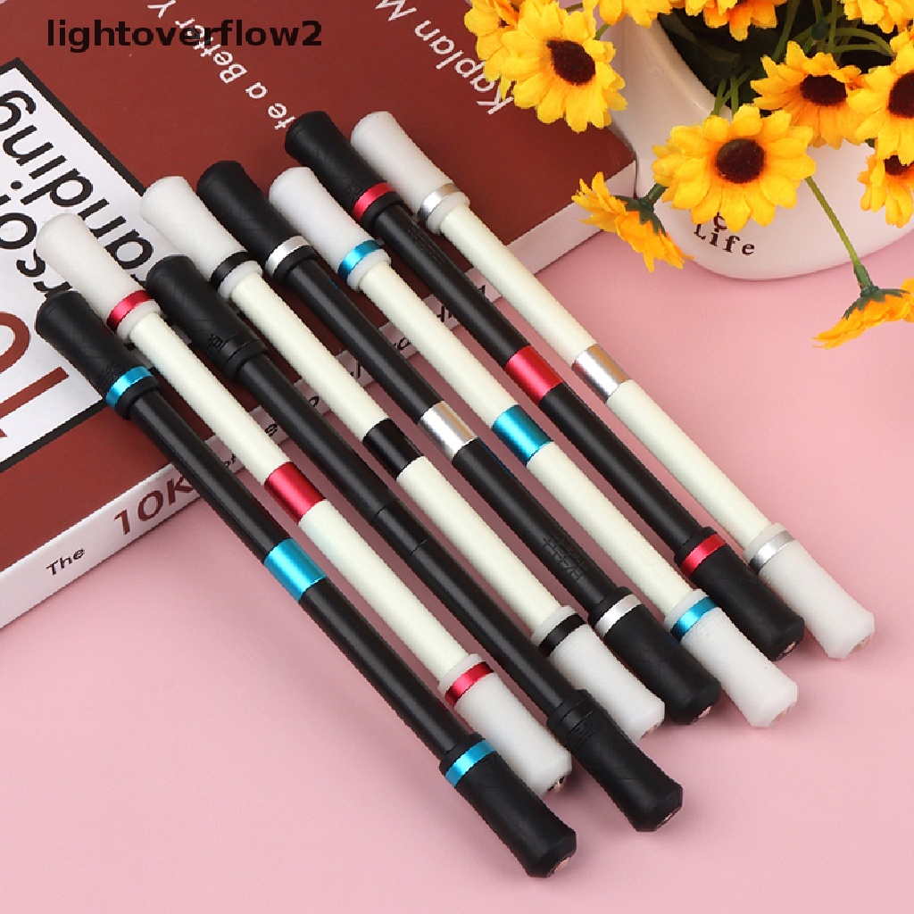 (lightoverflow2) Pulpen Putar Dengan Lampu LED Anti Stress Untuk Anak / Dewasa