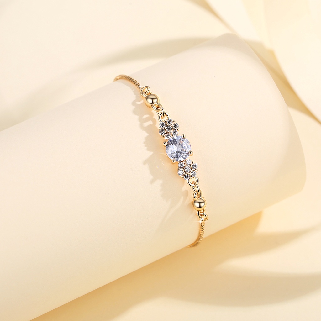 Y740 [COD✔]Gelang Serut Berlian Fashion Wanita Gelang Rantai Titanium Wanita Impor