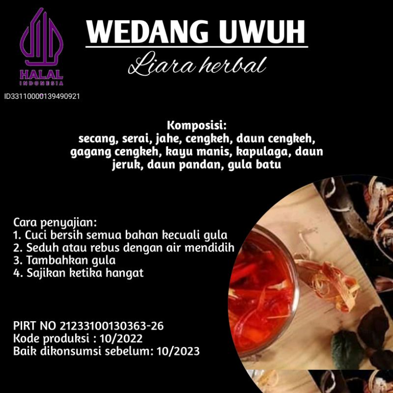 

WEDANG UWUH TERDAFTAR DINKES BERSERTIFIKAT HALAL