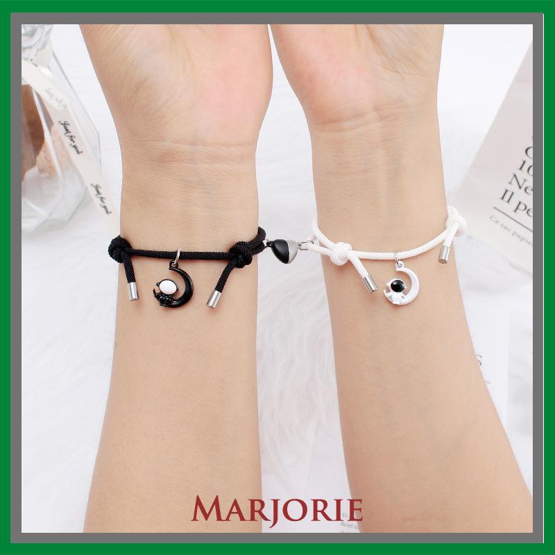 2Pcs Gelang Magnetik Pasangan Astronaut Uniseks Bintang Hadiah Perhiasan Fashion-MJD