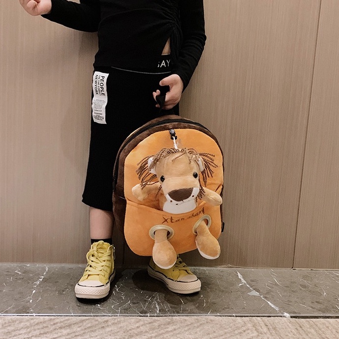 Tas Gendong Wanita Ransel Anak Plush Animal Backpack Sekolah Import