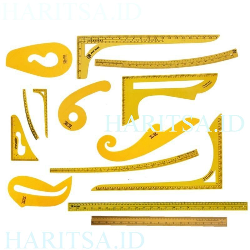 Penggaris Pola Jahit Set Lengkap