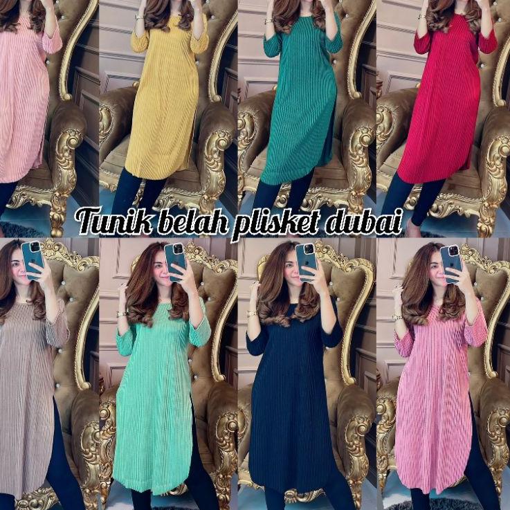 Stok Terbatas tunik belah plisket Dubai ORI RGB