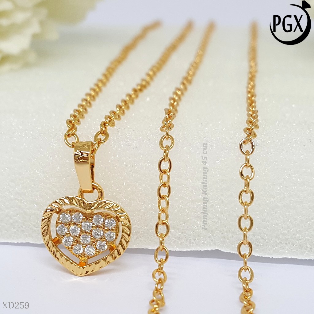 PGX Kalung Wanita Xuping Aksesoris Fashion Perhiasan Lapis Emas XD259