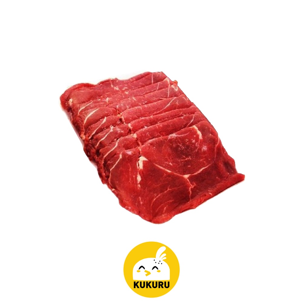 

SUKIYAKI BEEF SLICE IMPORT AUS NON FAT / DAGING MINIM LEMAK 0,5 KG (FRESHLY FROZEN)