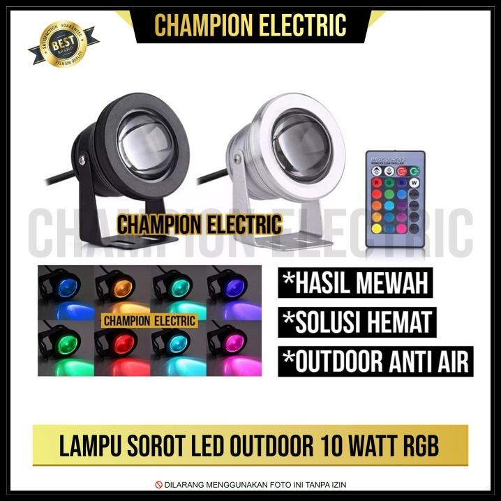Lampu Sorot Outdoor 10 Watt Led Rgb Putih Warm Taman Waterproof 10W