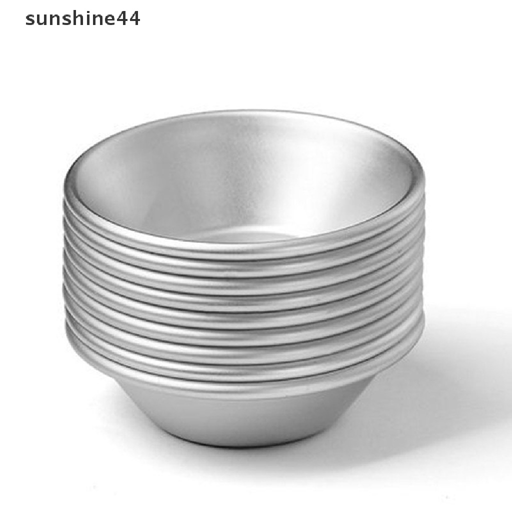 Sunshine 10pcs Cetakan Cupcake / Egg Tart Bahan Aluminum Alloy