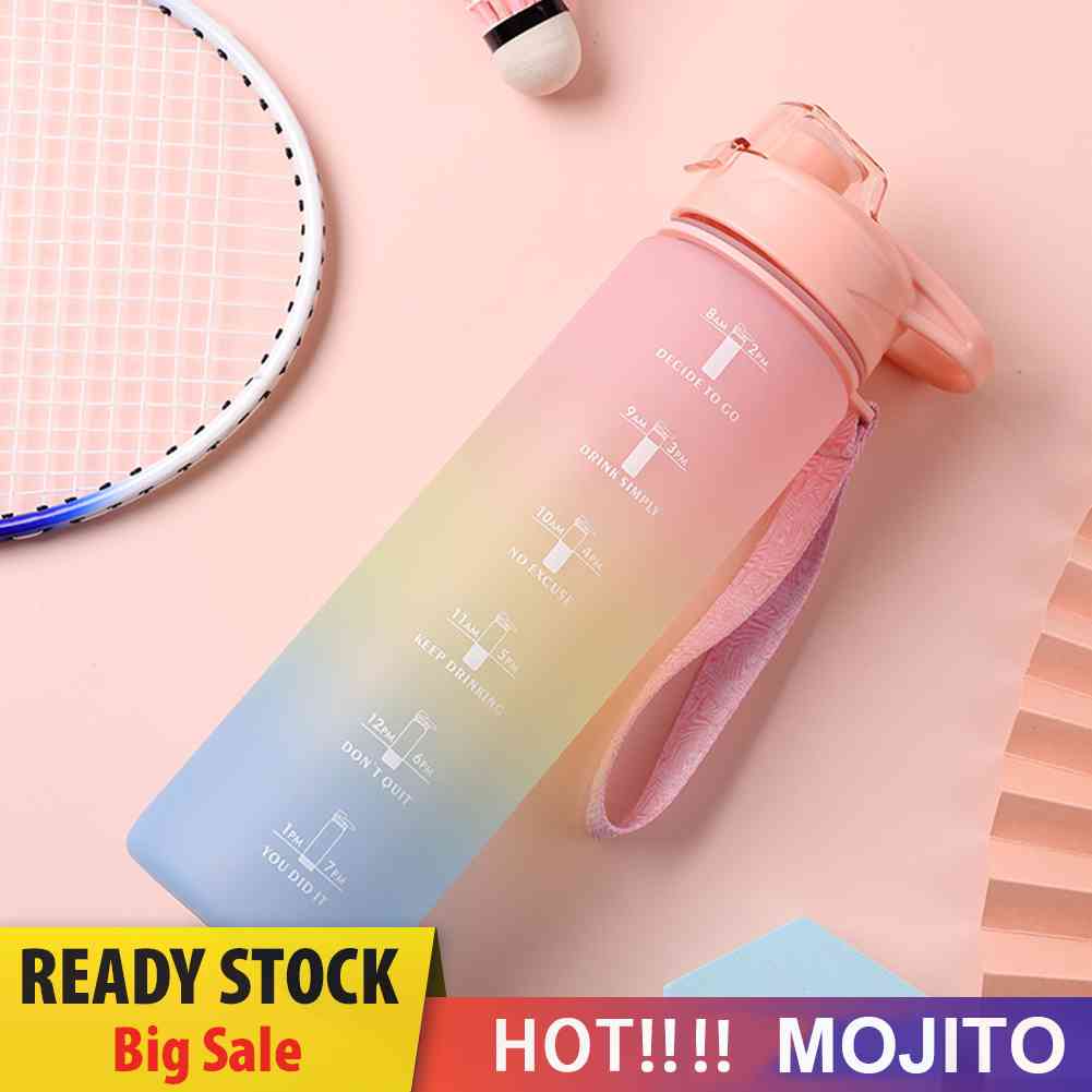 Botol Air Minum 1000ml Portable Dengan Penanda Waktu Untuk Olahraga / Fitness / Outdoor