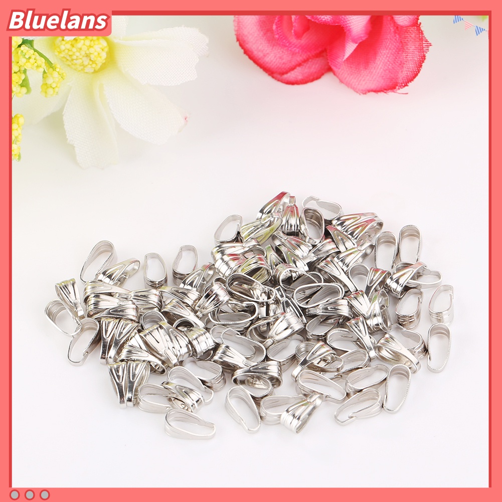 Bluelans 100pcs Bail Connectors Jewelry Findings DIY Necklace Pendant Buckle Clip Clasps