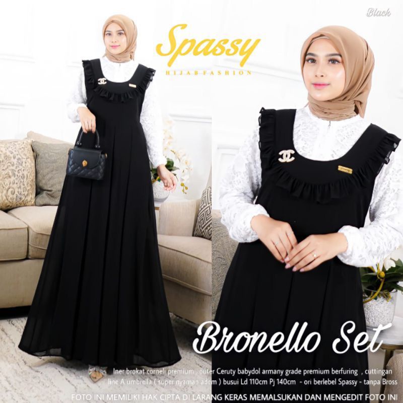 BRONELLO SET | GAMIS CERUTY POLOS MIX BRUKAT COMELI