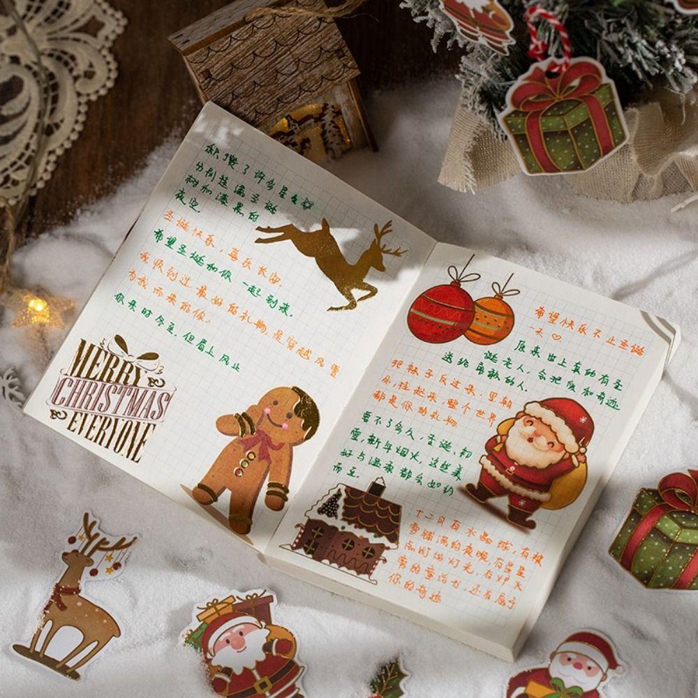 Mxbeauty Merry Christmas Stiker Craft Student Aesthetic Akun Tangan Sastra Diary DIY Stick Label