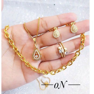 Xuping Set Perhiasan Wanita Dewasa Gold Cantik 2610b