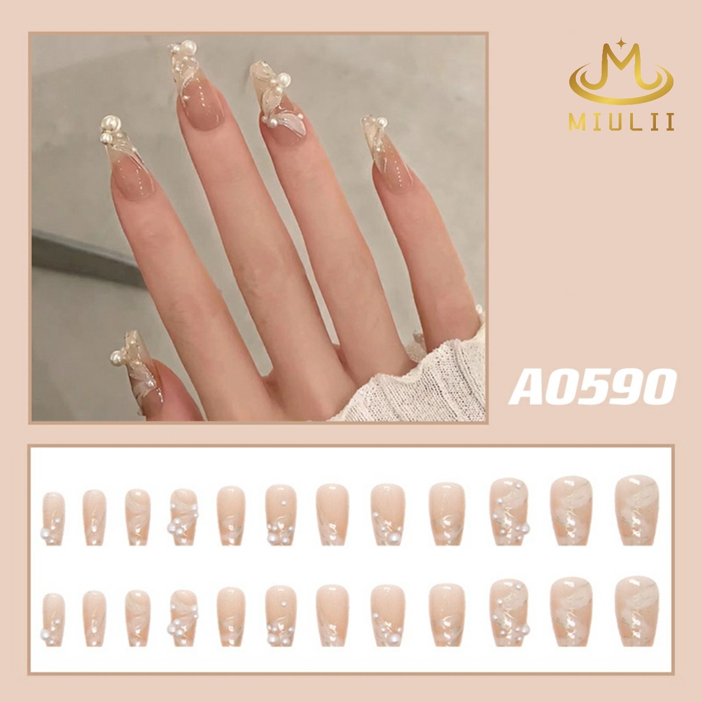 MIULII / KUKU PALSU   A0590  / 24PCS / 3D / NAIL ART / PREMIUM / CUTE / FREE LEM JELLY / KUTEK